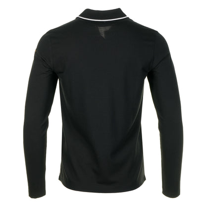 Long Sleeve Tipped Polo Shirt Black