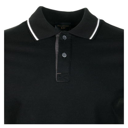 Long Sleeve Tipped Polo Shirt Black