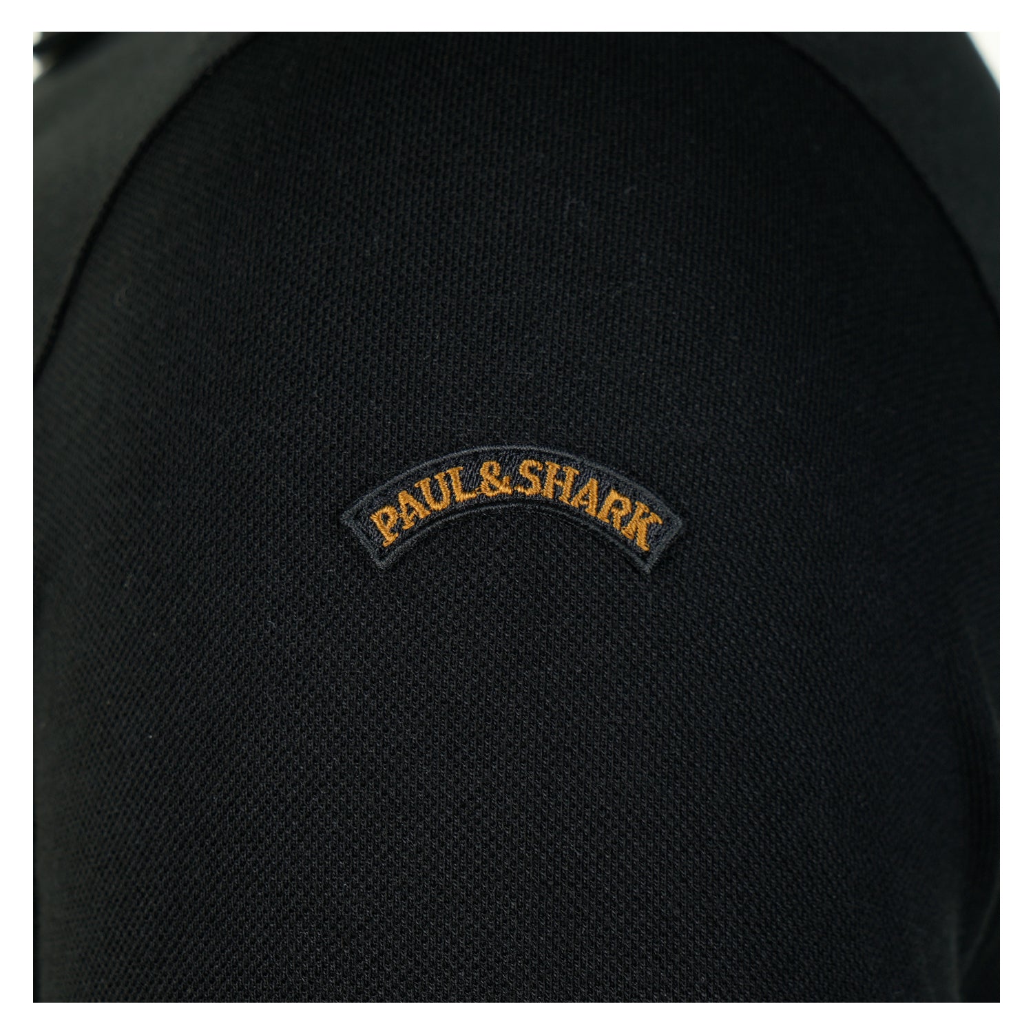 Long Sleeve Tipped Polo Shirt Black