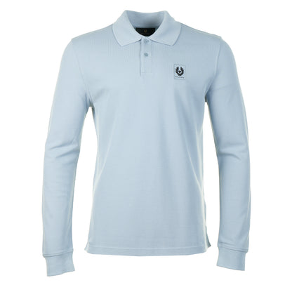 Long Sleeve Polo Shirt Mist Blue