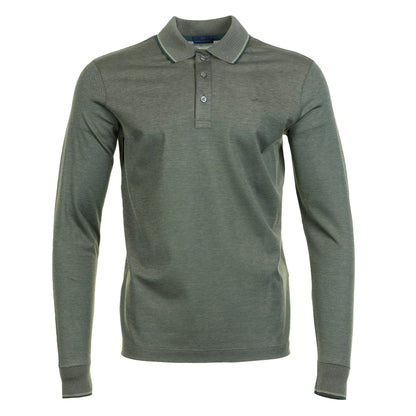 Long Sleeve Tipped Polo Shirt Green