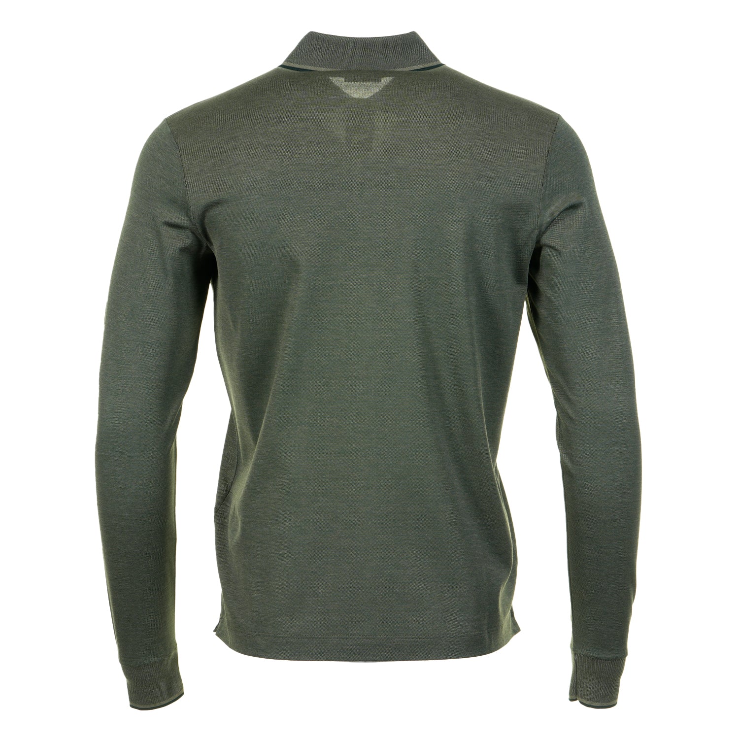 Long Sleeve Tipped Polo Shirt Green