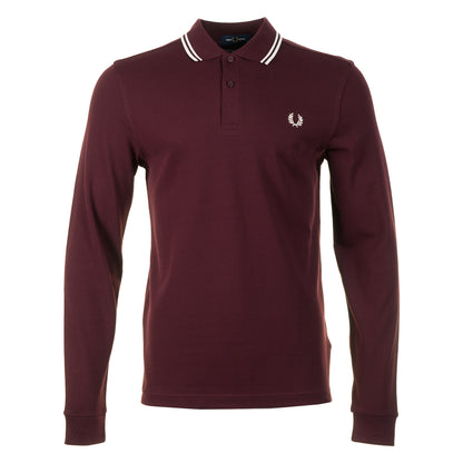 Long Sleeve Twin Tipped Polo Shirt Oxblood