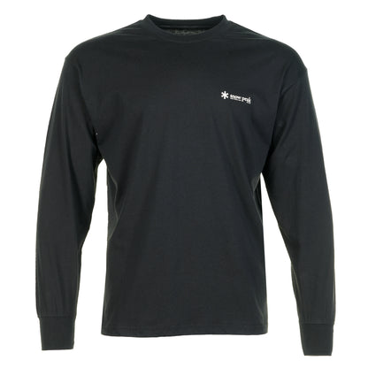 Snow Peak Soft Cotton Relaxed Fit Logo Long Sleeve T Shirt Black
