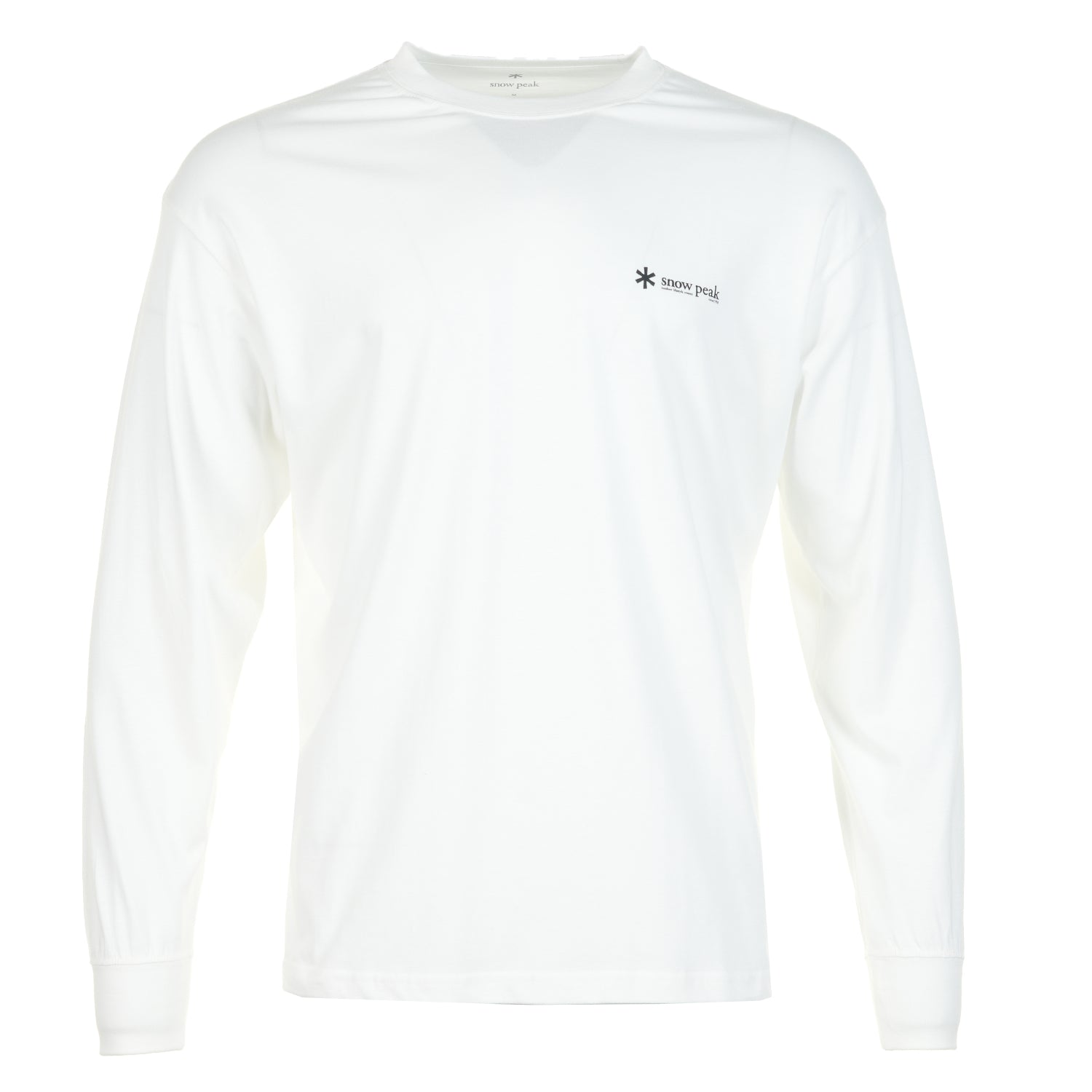 Snow Peak Soft Cotton Relaxed Fit Logo Long Sleeve T Shirt Off White