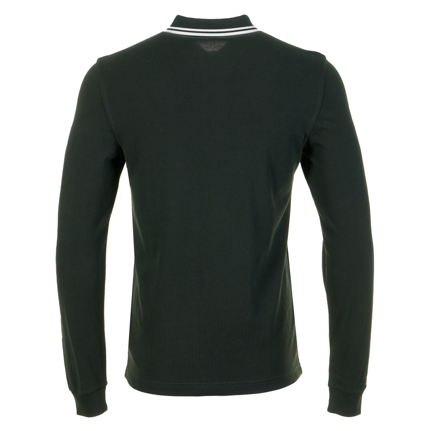Long Sleeve Twin Tipped Polo Shirt Night Green Snow White