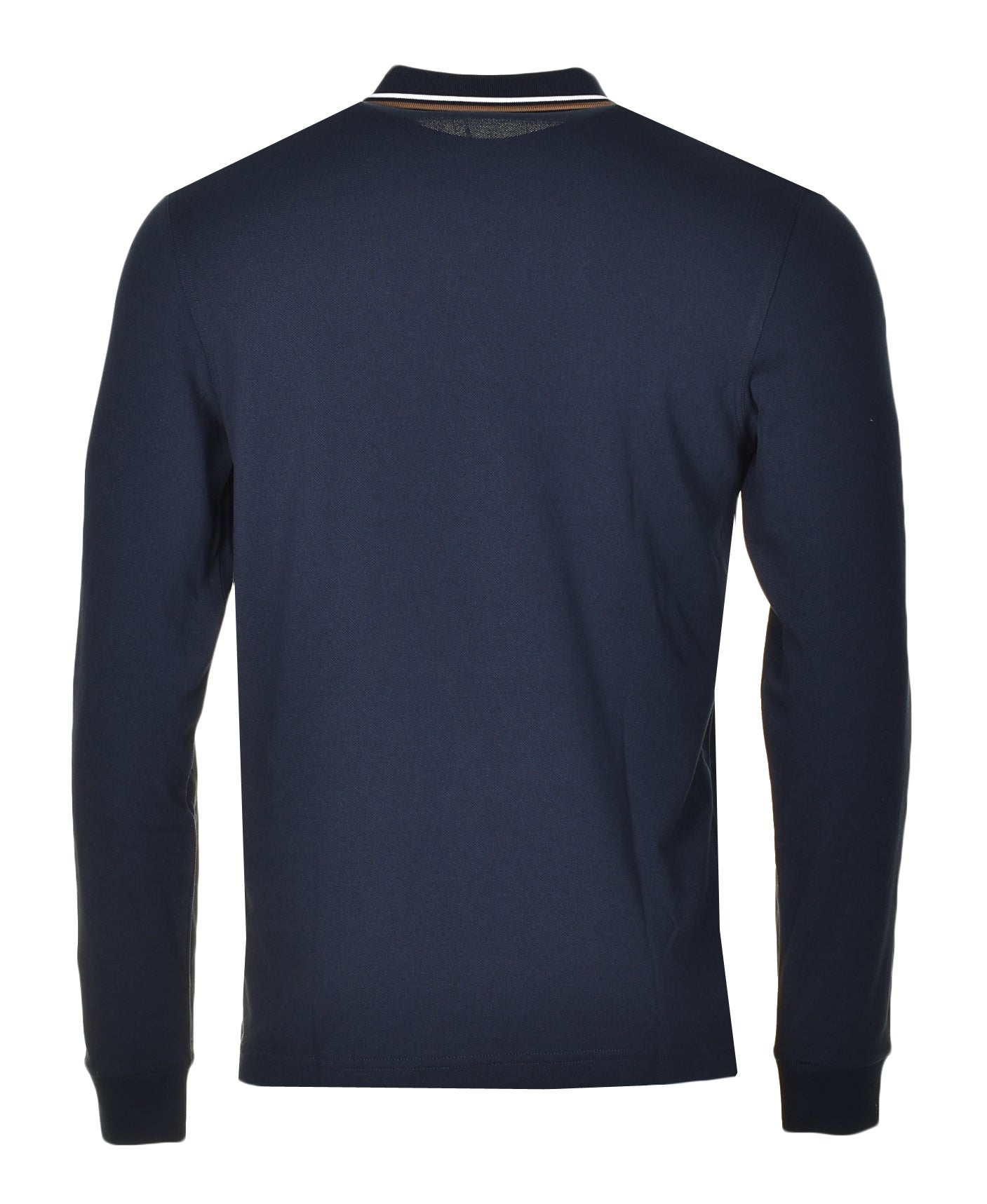 Long Sleeve Twin Tipped Polo Shirt Navy Snow White Shaded Stone