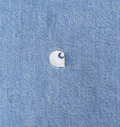 Long Sleeve Lucas Denim Shirt Blue Bleached