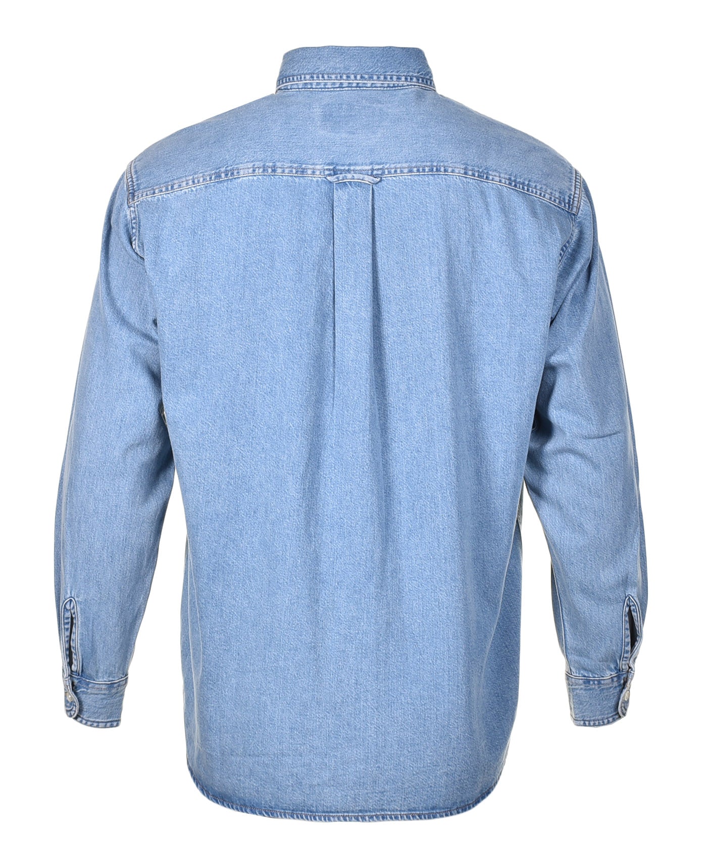 Long Sleeve Lucas Denim Shirt Blue Bleached