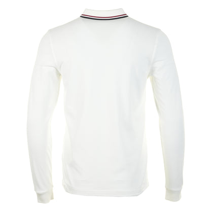 Long Sleeve Twin Tipped Polo Shirt Snow White / Burnt Red / Navy