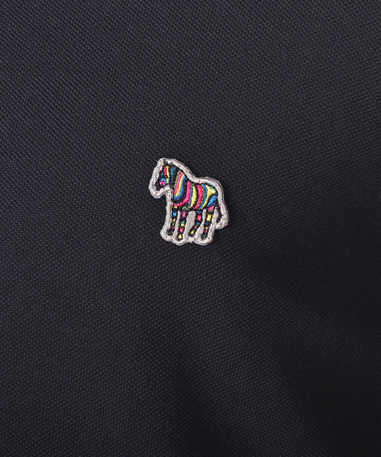 Regular Fit Long Sleeve Zebra Polo Shirt Black