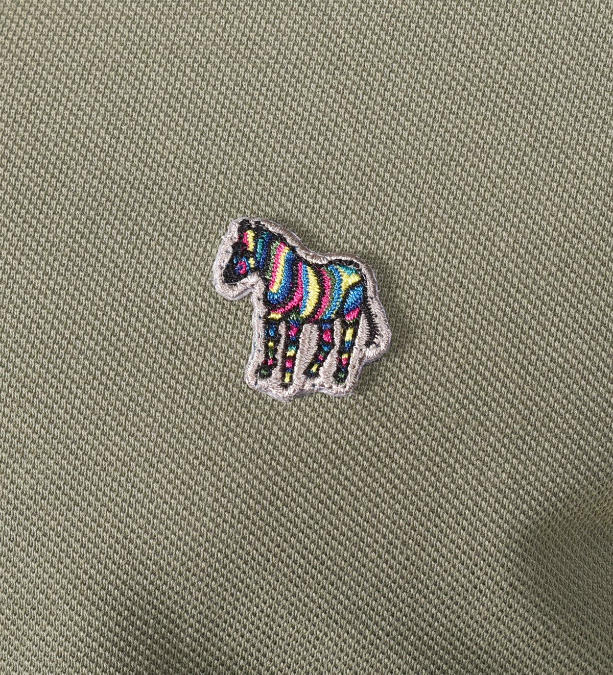 Regular Fit Long Sleeve Zebra Polo Shirt Green