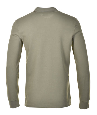 Regular Fit Long Sleeve Zebra Polo Shirt Green
