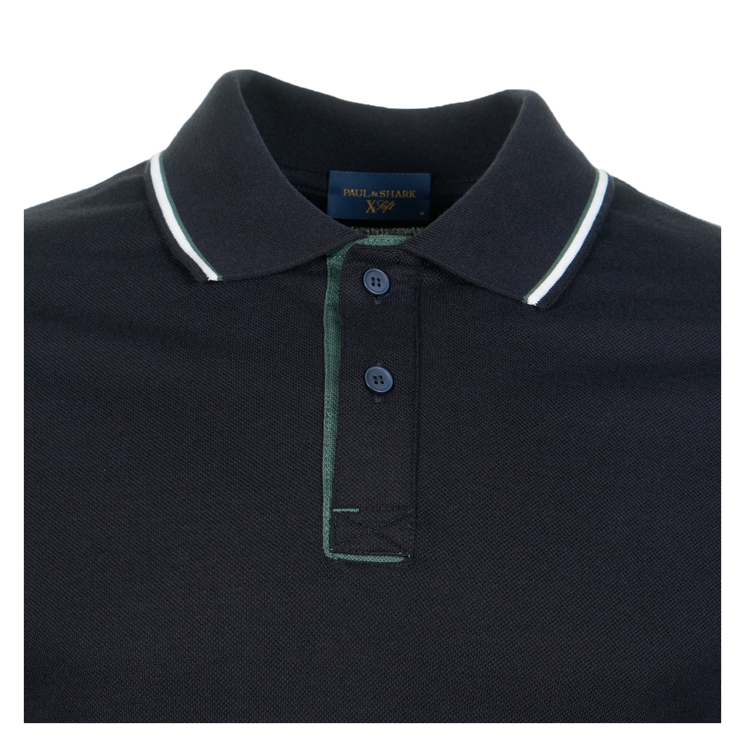 Long Sleeve Tipped Polo Shirt Navy