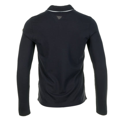 Long Sleeve Tipped Polo Shirt Navy