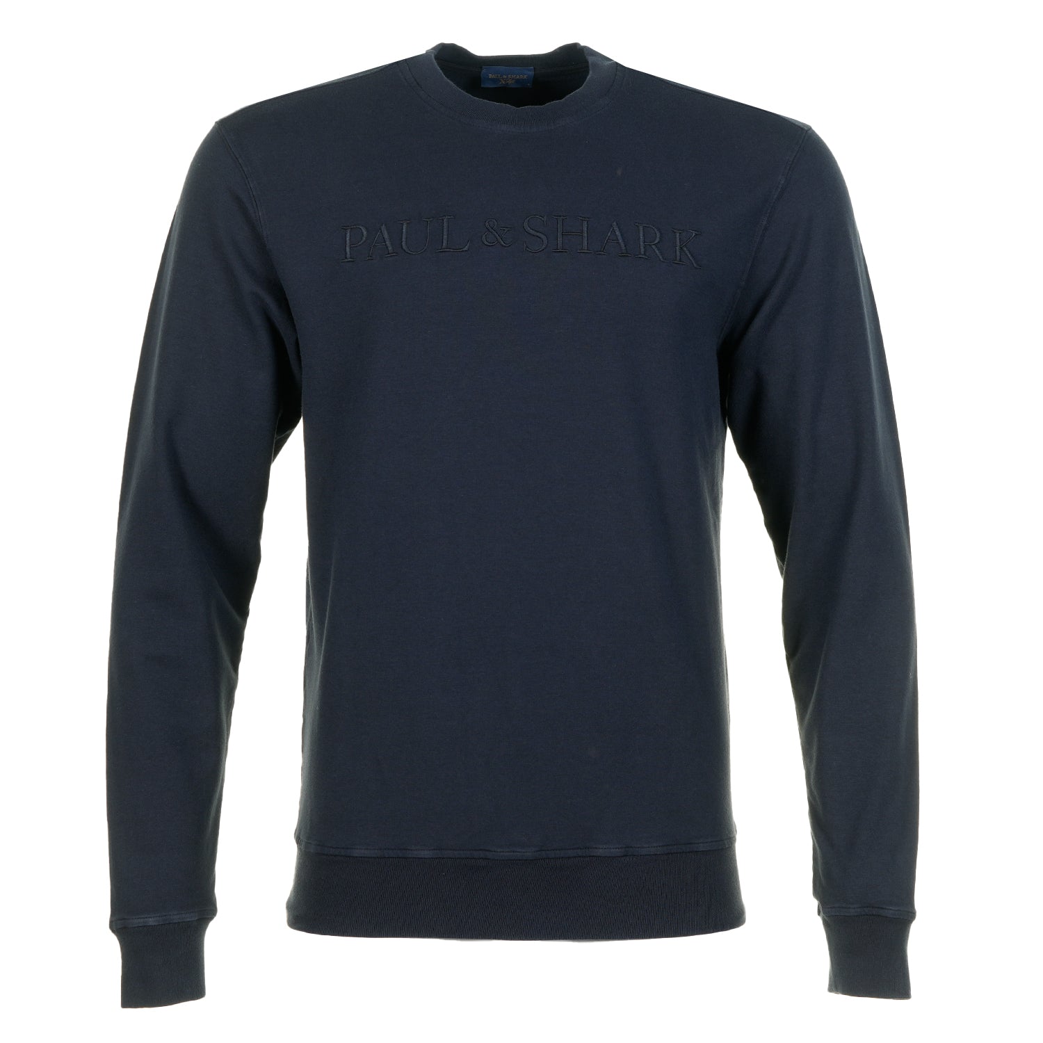 Knitted Cotton Lyocell Embroidered Sweatshirt Navy