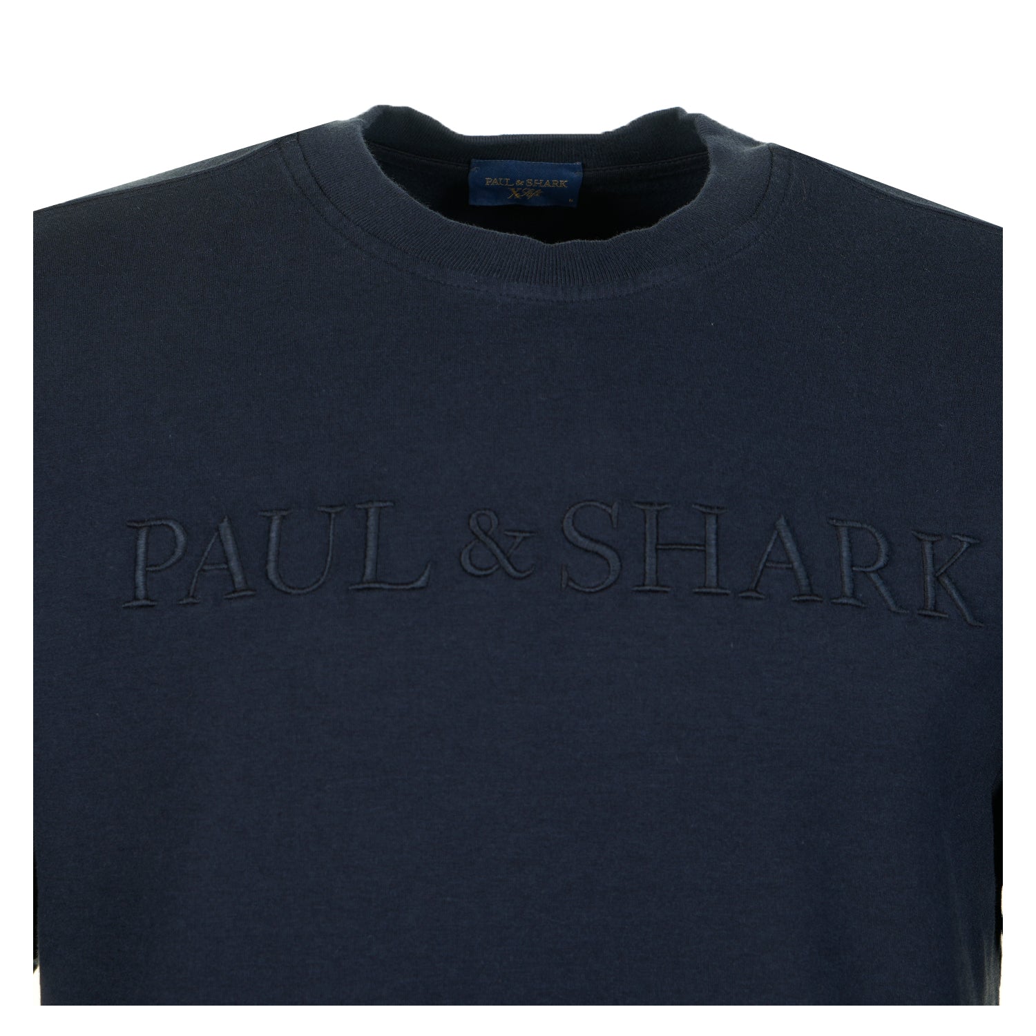 Knitted Cotton Lyocell Embroidered Sweatshirt Navy