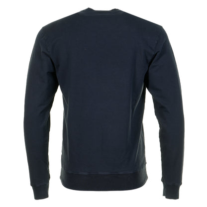Knitted Cotton Lyocell Embroidered Sweatshirt Navy