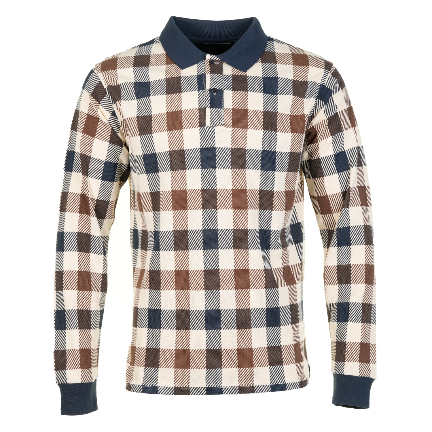 Active Macro Club Check Long Sleeve Polo Shirt