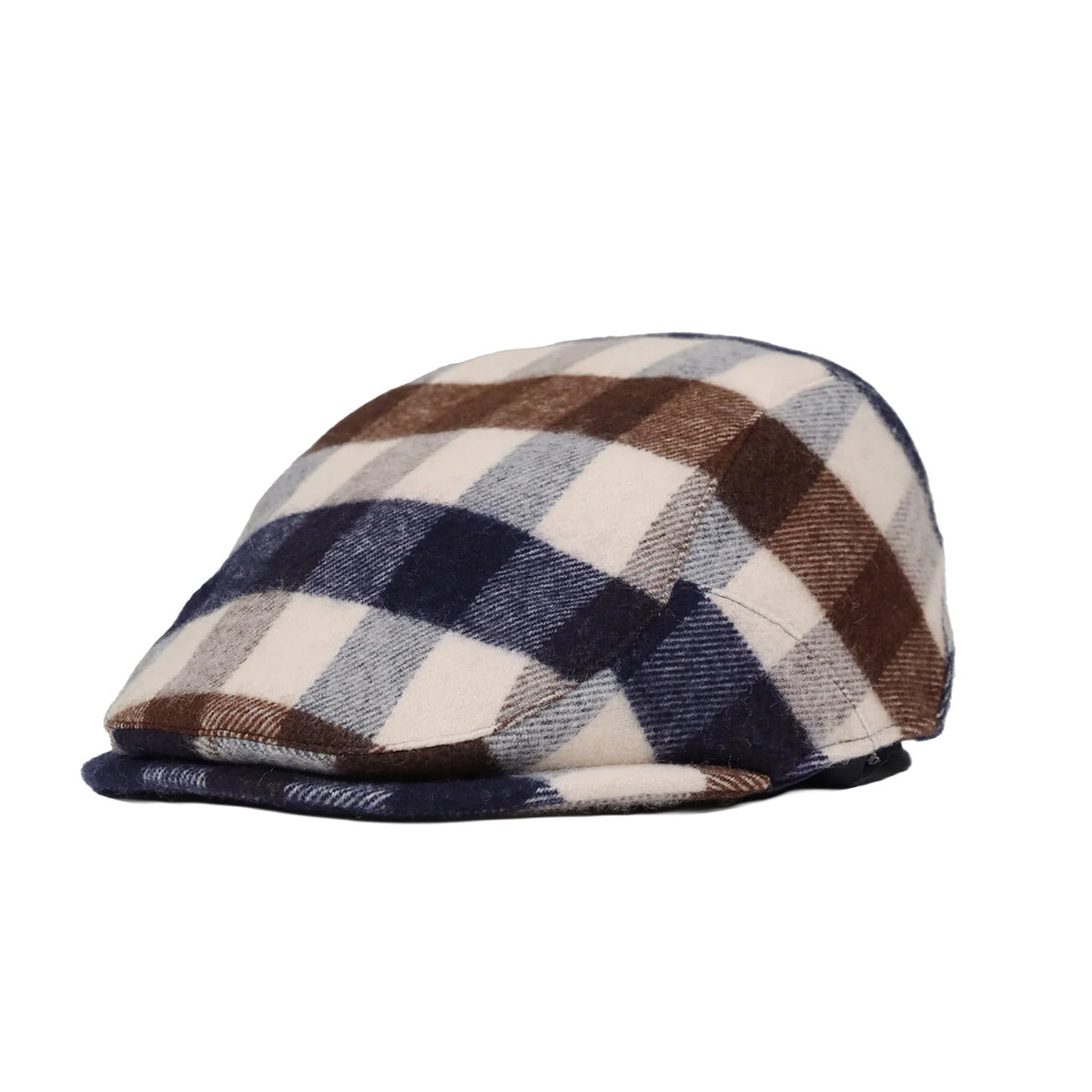 Macro Check Wool Flat Cap