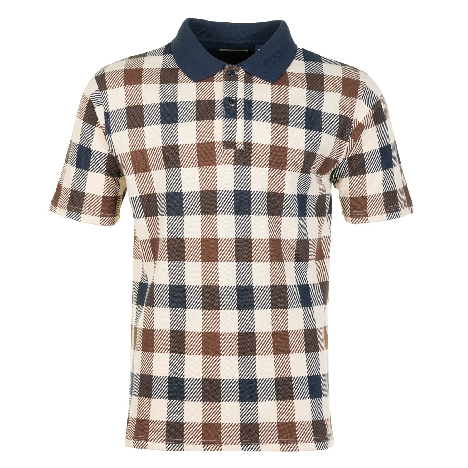 Active Macro Check Short Sleeve Polo Shirt