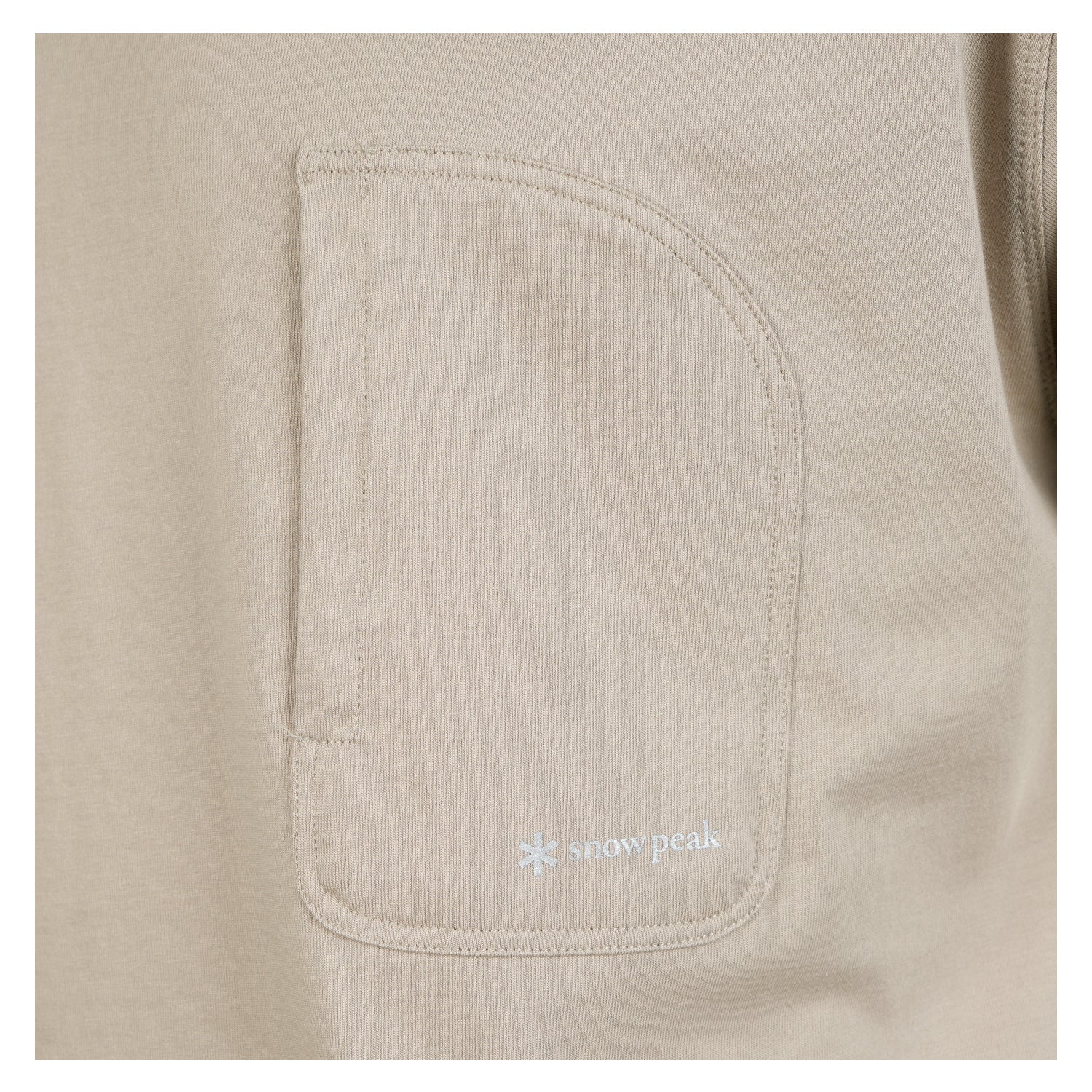 Mercerised Pocket  T Shirt Greige