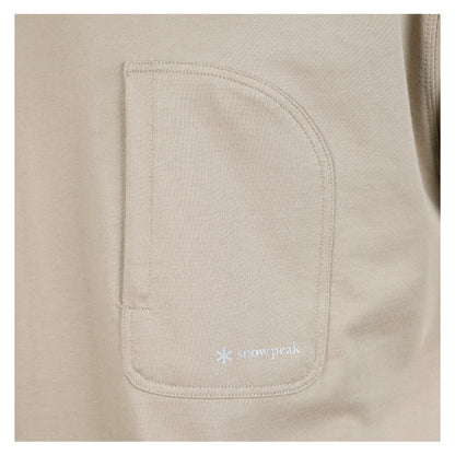 Mercerised Pocket  T Shirt Greige