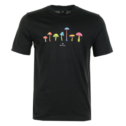 Regular Fit Mushrooms T Shirt Black