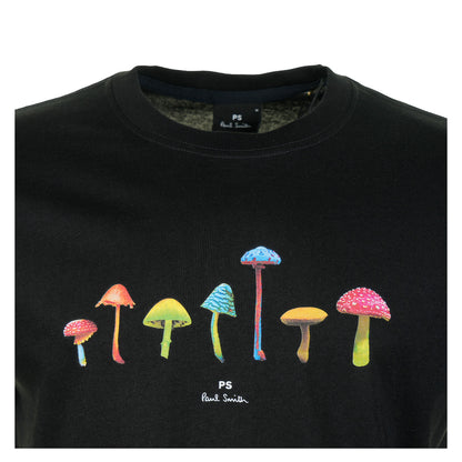 Regular Fit Mushrooms T Shirt Black