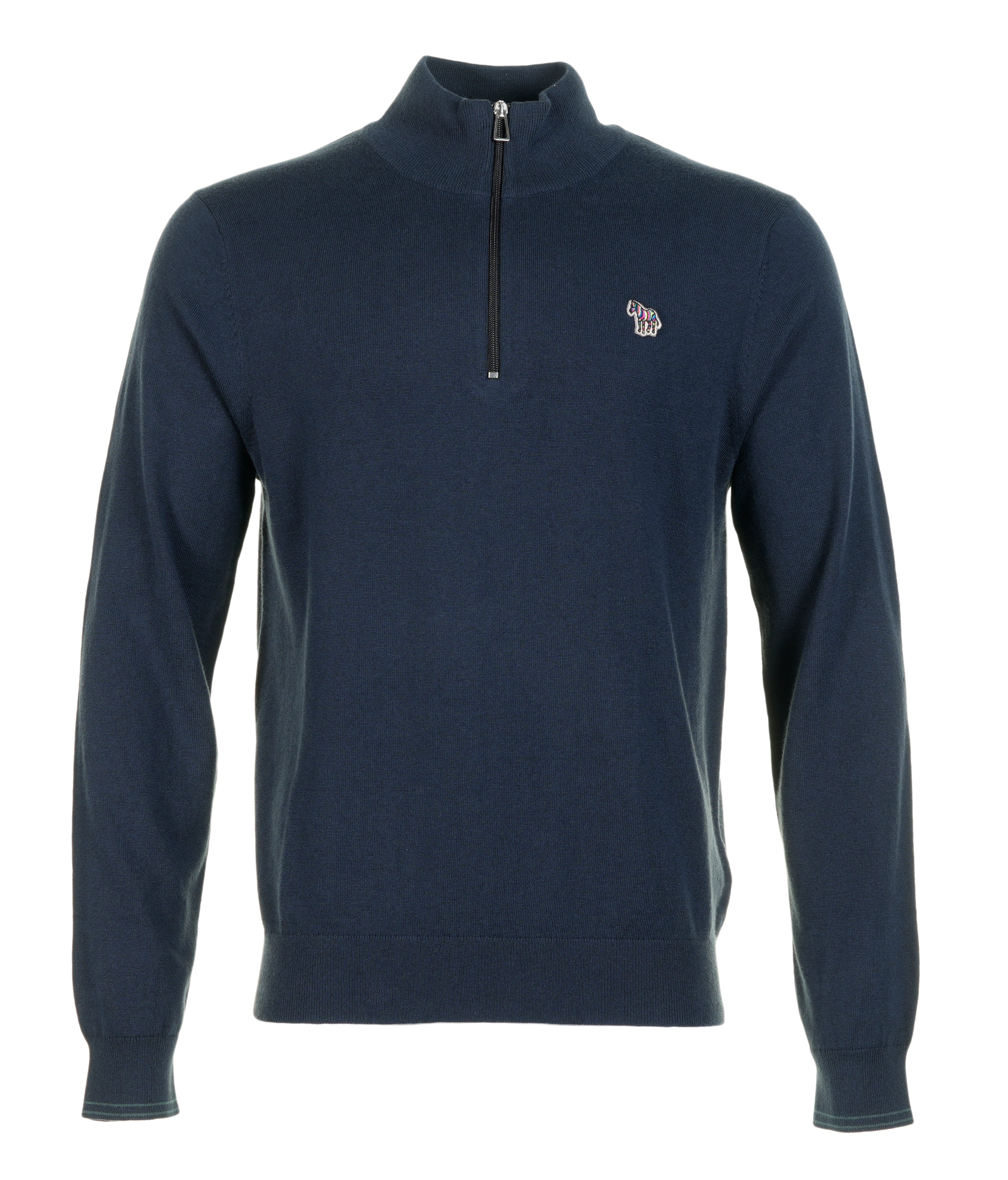Knitted Zebra Quarter Zip Very Dark Navy