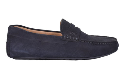 Noel Moccasin Suede Driver Shoe Dark Blue