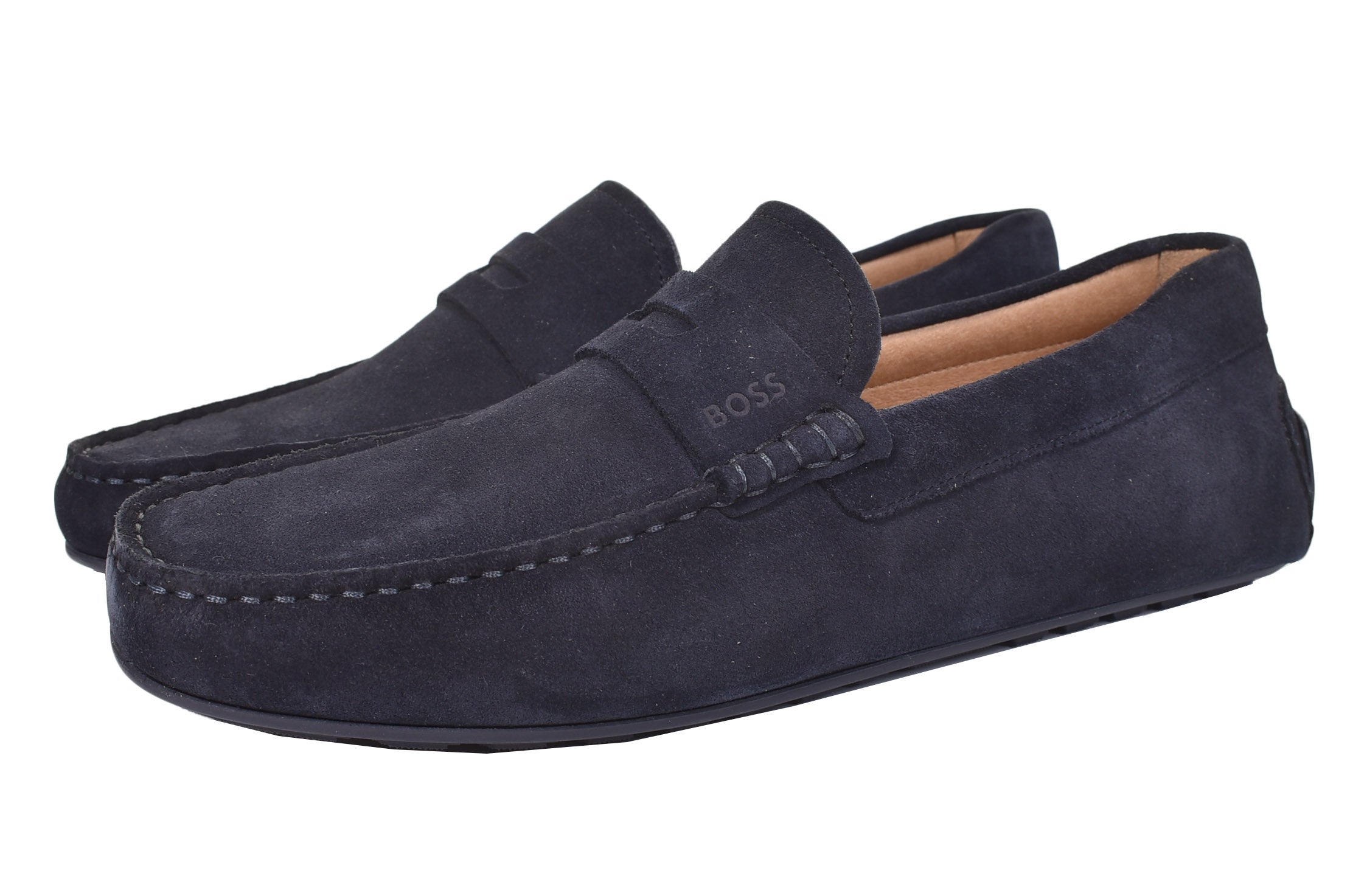 Noel Moccasin Suede Driver Shoe Dark Blue