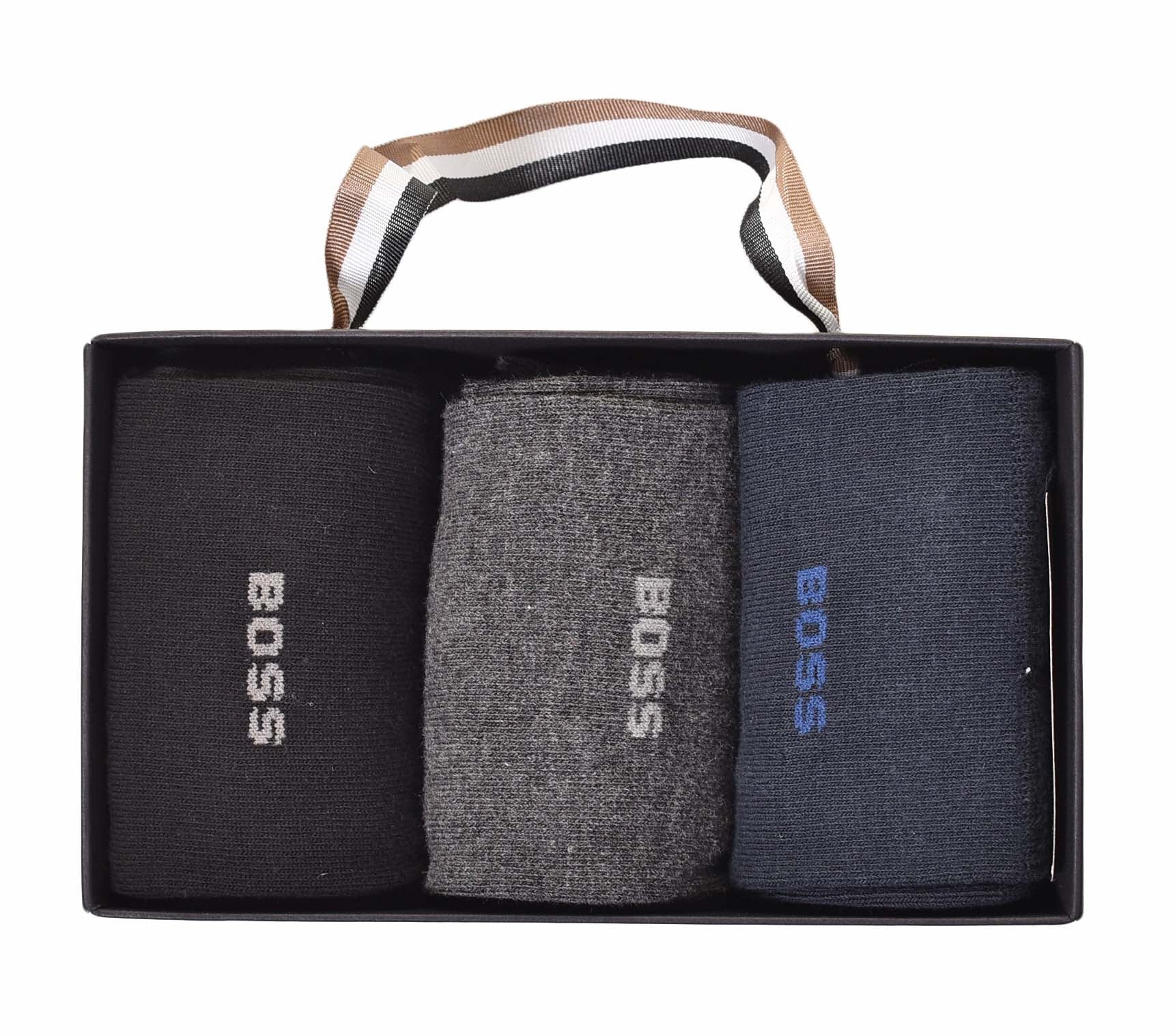3 Pack Socks Gift Set 963 Black Grey Navy