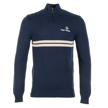 New Dallas 1/4 Zip Knit Maritime Blue / Peyote