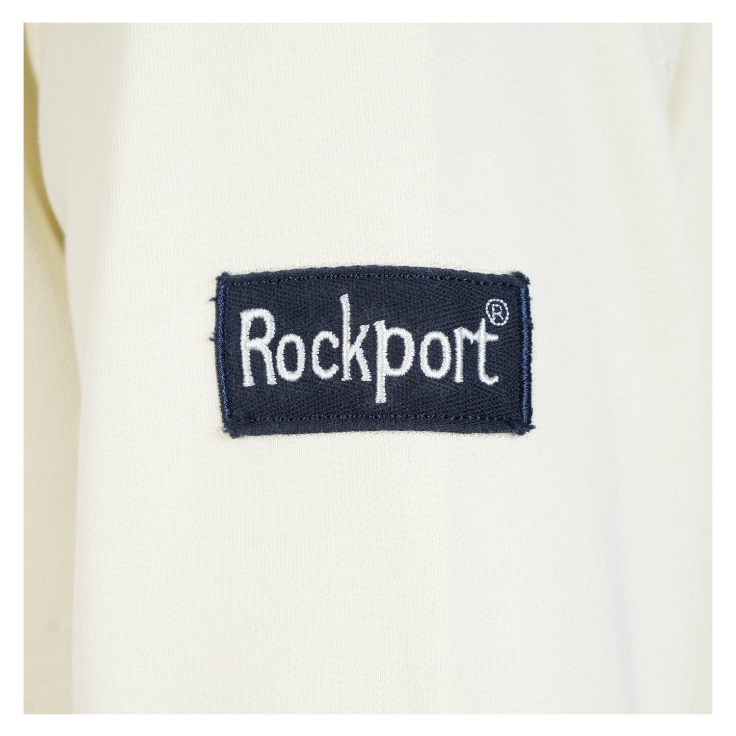Rockport embroidered label on sleeve