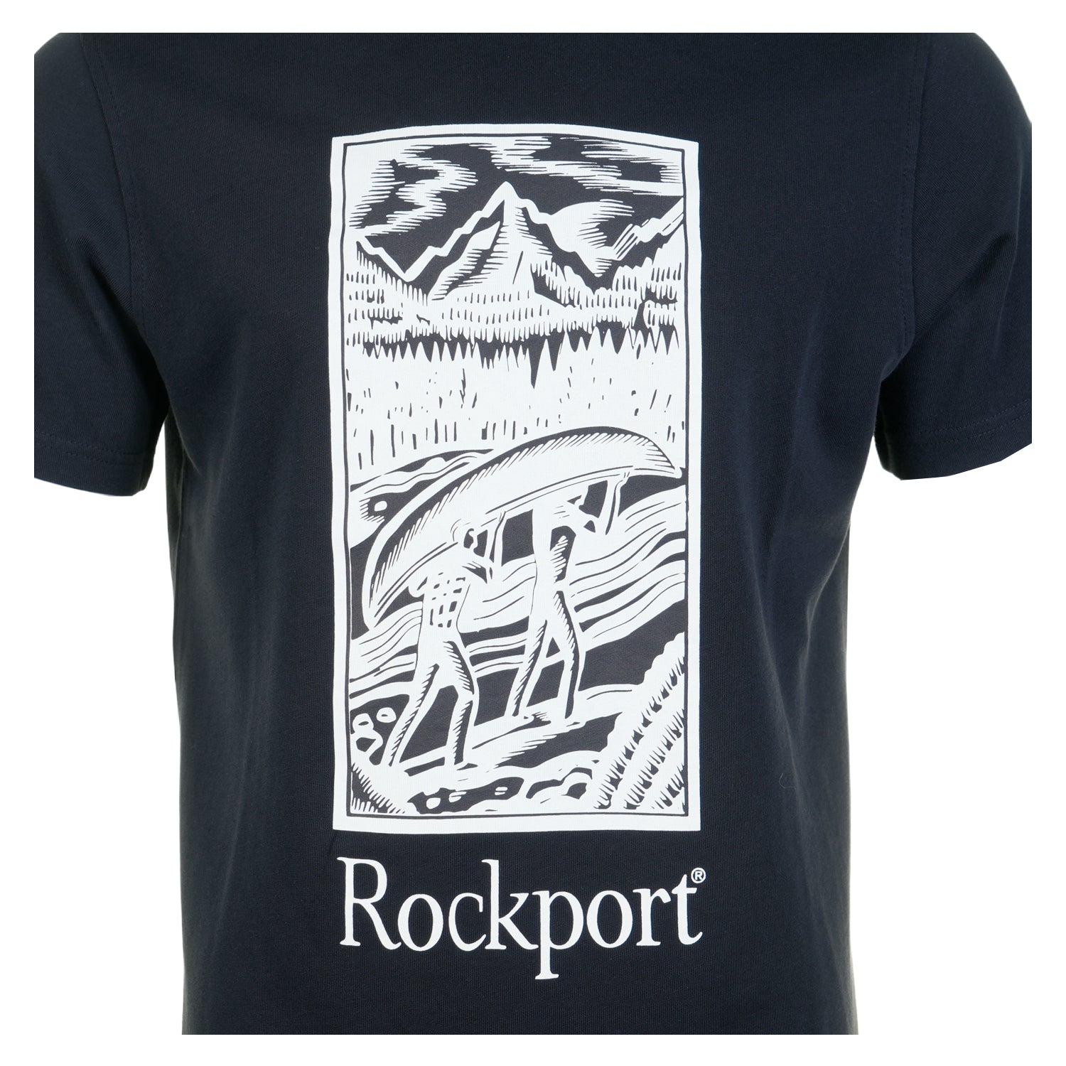 Hampshire Block Print Logo T Shirt Navy