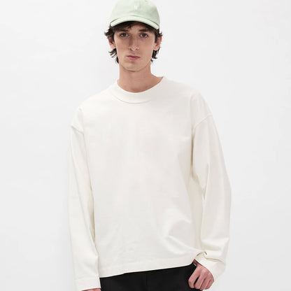 Isefjord Compact Cotton Long Sleeve T Shirt Ecru