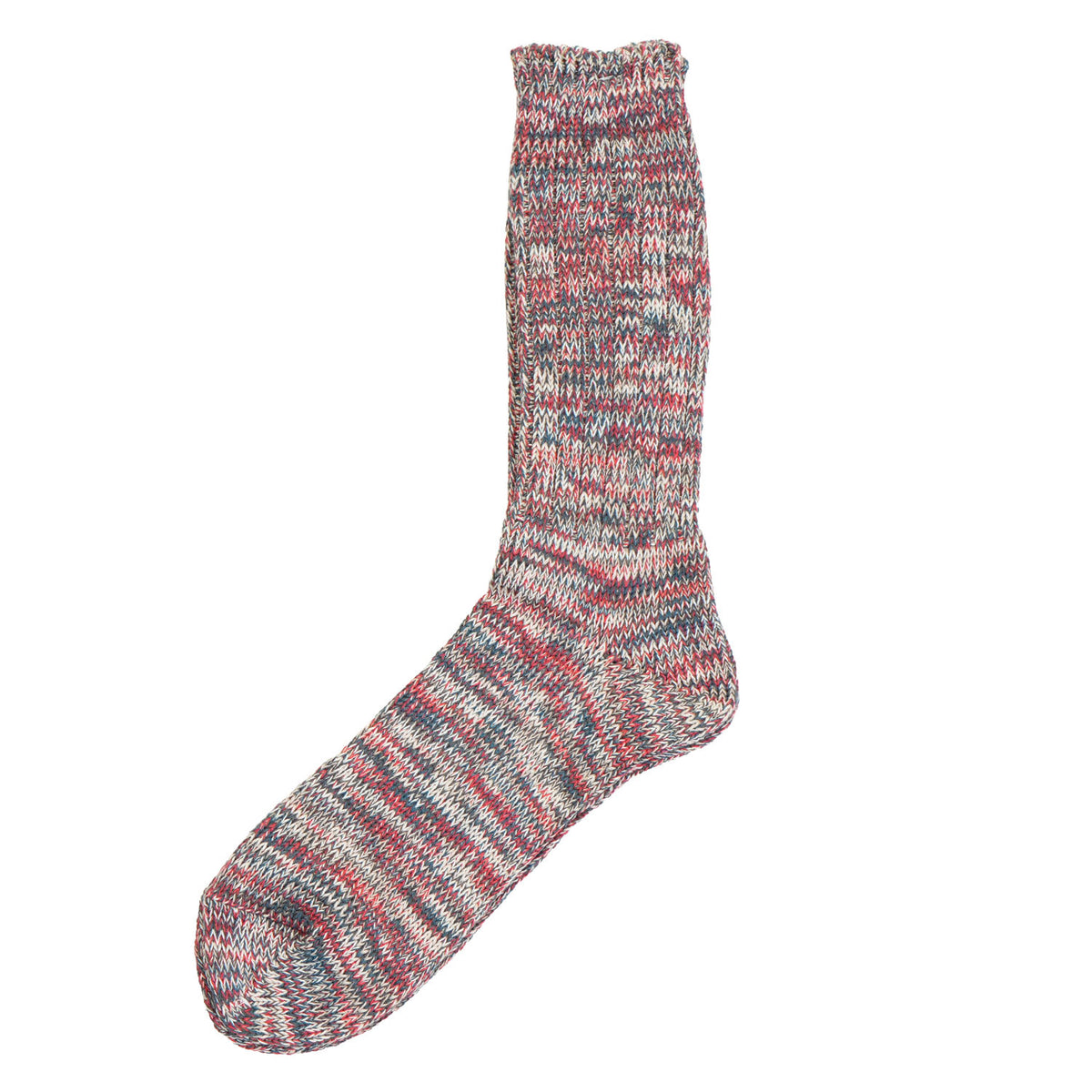 5 Colour Mix Crew Sock Oatmeal Red