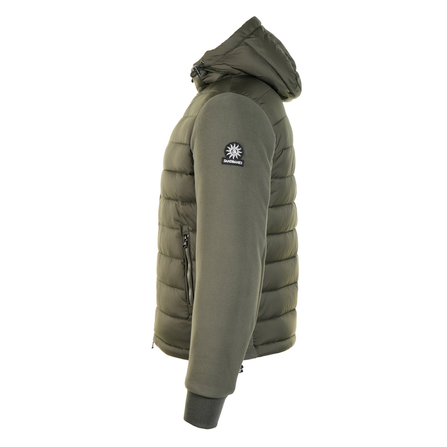 Outlander Polar Fleece Hooded Hybrid Jacket Khaki