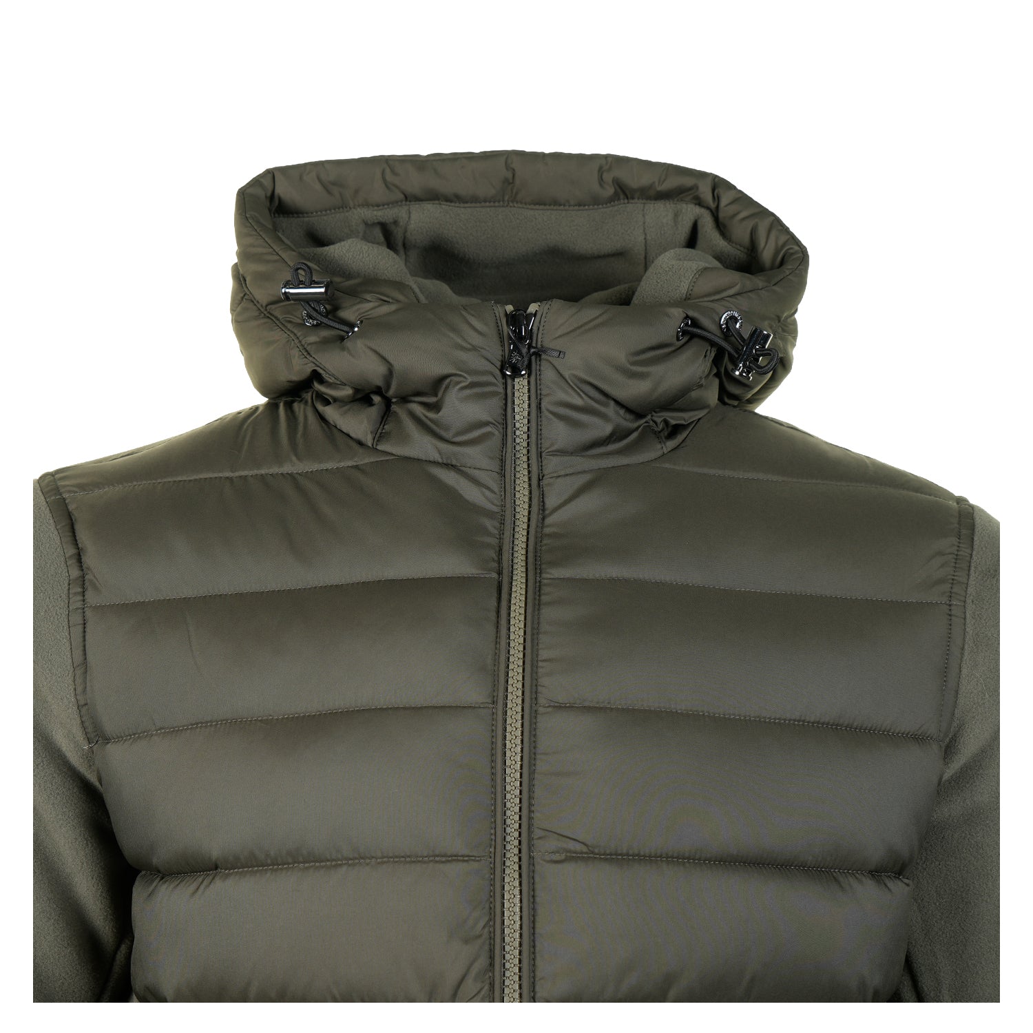 Outlander Polar Fleece Hooded Hybrid Jacket Khaki
