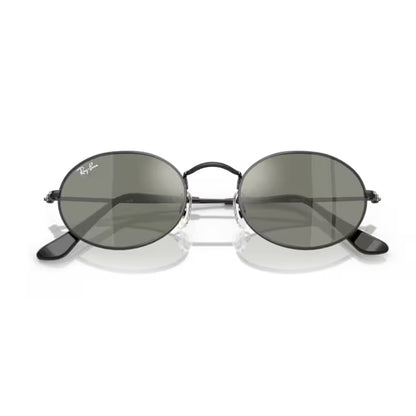 Ray-Ban Oval Flat Lenses Black / Grey Mirror Bronze folded