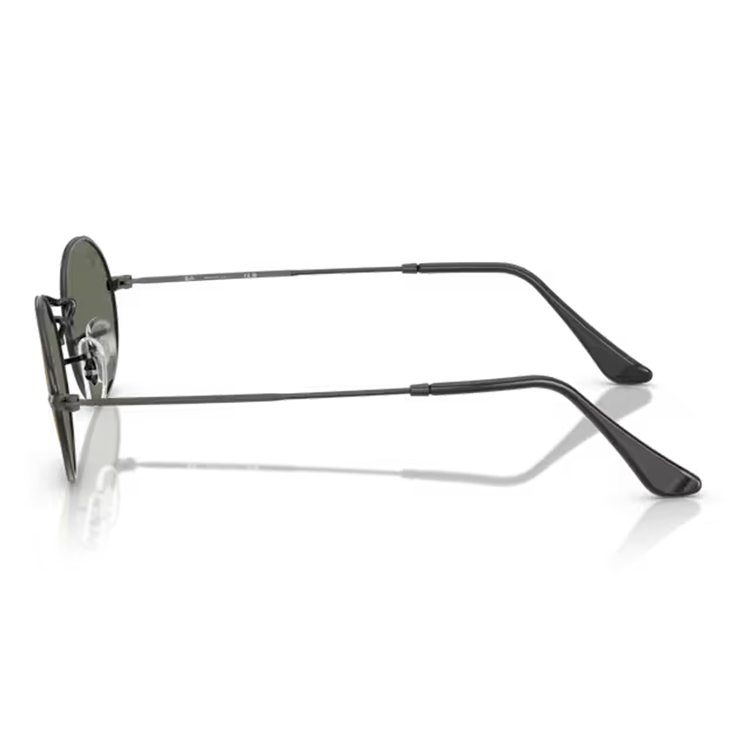 side image of ray-ban Oval Flat Lenses Black / Grey Mirror Bronze