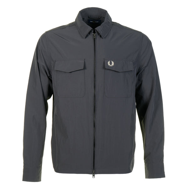 Fred Perry Zip Through Overshirt Anchor Grey – Ragazzi Clothing