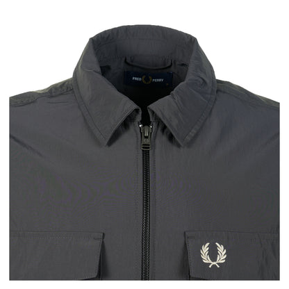 Zip Through Overshirt Anchor Grey