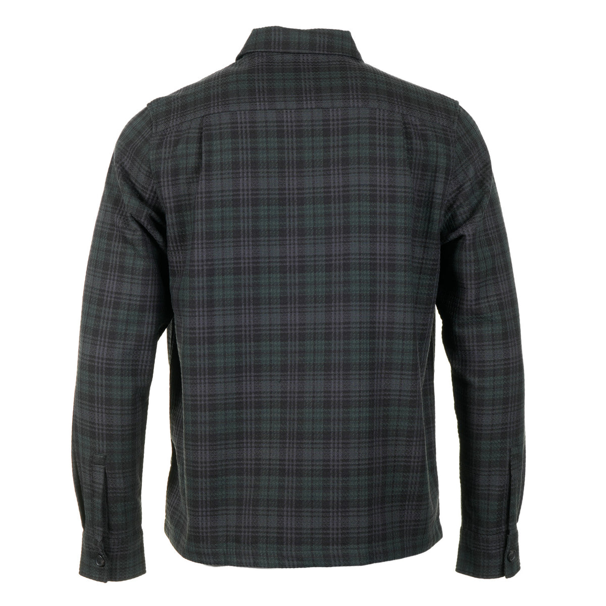 Textured Check Overshirt Night Green