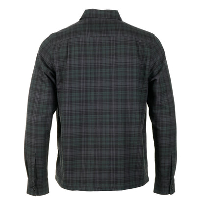 Textured Check Overshirt Night Green