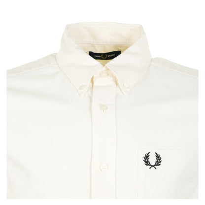 Short Sleeve Oxford Shirt Ecru / Black