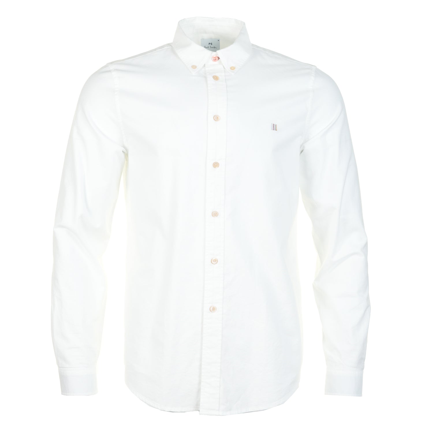 Tailored Fit LS Chest Emblem Zebra Shirt White