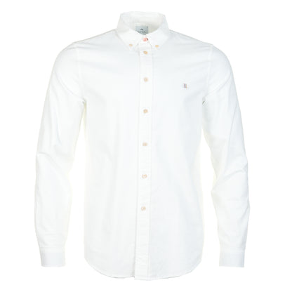 Tailored Fit LS Chest Emblem Zebra Shirt White