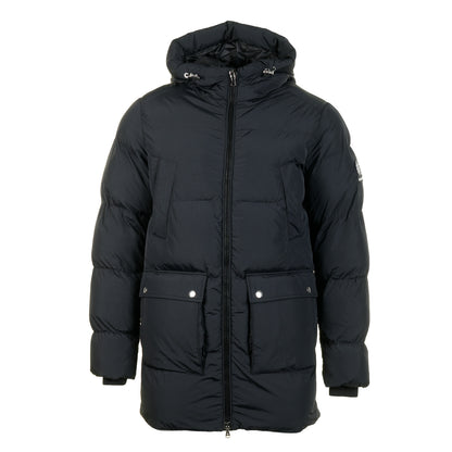 Patch Pocket Mid Puffer Jacket Black